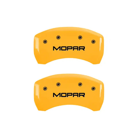 MGP 4 Caliper Covers Engraved Front & Rear Style 1/Chrysler Wing Black finish silver ch