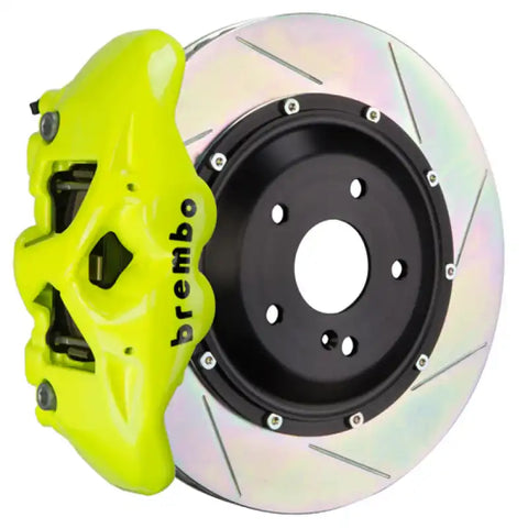 Brembo 19+ Z4/20+ Supra Front GT BBK 6 Piston Cast 380x34 2pc Rotor Slotted Type1 - Fluo. Yellow
