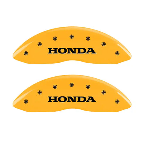 MGP 4 Caliper Covers Engraved Front Honda Rear H Logo Yellow Finish Black Char 2009 Honda Ridgeline