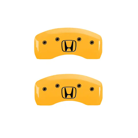 MGP 4 Caliper Covers Engraved Front Honda Rear H Logo Yellow Finish Black Char 2005 Honda Civic