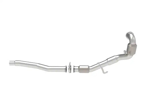 aFe 48-36411-1YC Power Twisted Steel Down Pipe 3in 304 Stainless w/ Cat 15-18 VW Golf R MKVII L4-2.0L (t)
