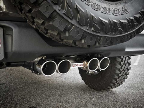 aFe 49-38071-P Rebel Series 2.5in. 304 SS C/B Exhaust System 2018 Jeep Wrangler (JL) V6-3.6L - Polished Tip