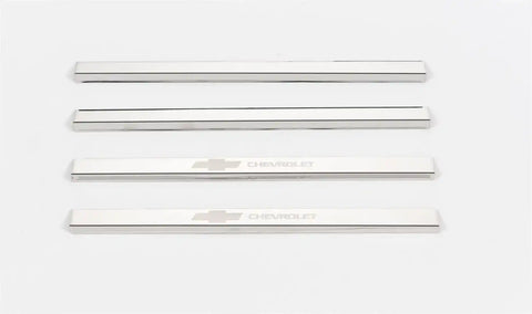 Putco 95171GM-1 - Cargo Door Sill Protector Stainless Steel 2 pc. w/Chevrolet Logo