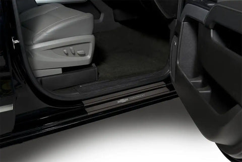 Putco 95172BPGM-1 - Cargo Door Sill Protector Set Black Platinum 4 pc. w/Chevrolet Logo