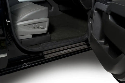 Putco 95172BPGM-2 - Cargo Door Sill Protector Set Black Platinum 4 pc. w/GMC Logo