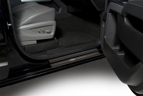 Putco 95173BPGM-1 - Cargo Door Sill Protector Set Black Platinum 4 pc. w/Chevrolet Logo