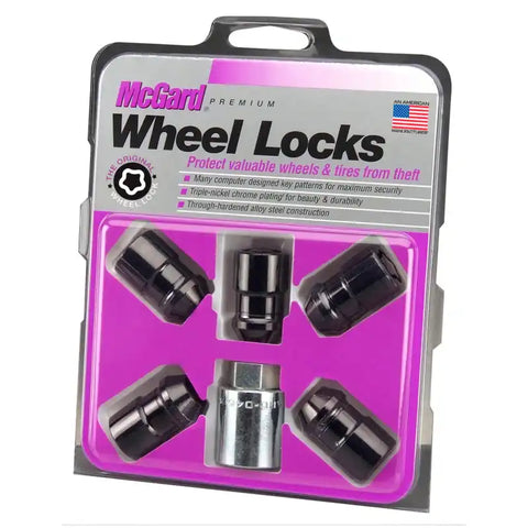 McGard Wheel Lock Nut Set - 5pk. (Cone Seat) M12X1.5 / 3/4 Hex 1.46in. Length Black