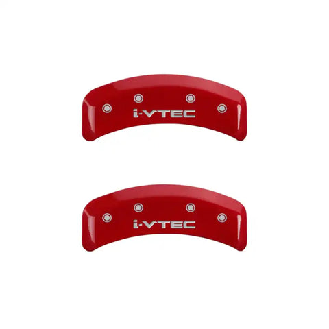 MGP 4 Caliper Covers Engraved Front & Rear i-Vtec Red finish silver ch
