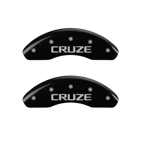 MGP Front set 2 Caliper Covers Engraved Front Cruze Black finish silver ch