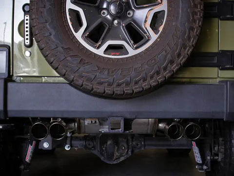aFe 49-38087-B Vulcan Series 2.5in 304SS Cat-Back Exhaust 07-18 Jeep Wrangler (JK) V6-3.6/3.8L w/ Black Tips