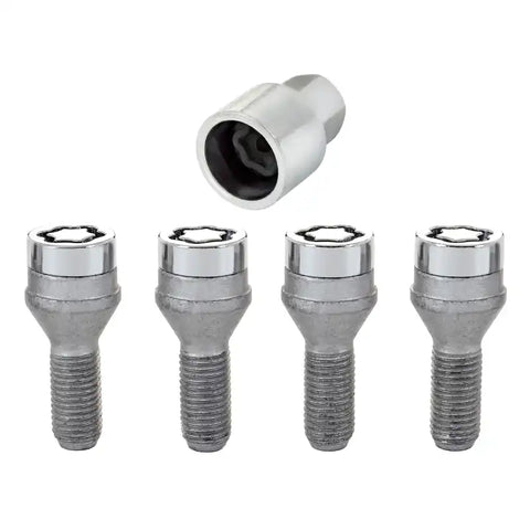 McGard Wheel Lock Bolt Set - 4pk. (Cone Seat) M12X1.25 / 19mm Hex 25.6mm Shank Length Chrome