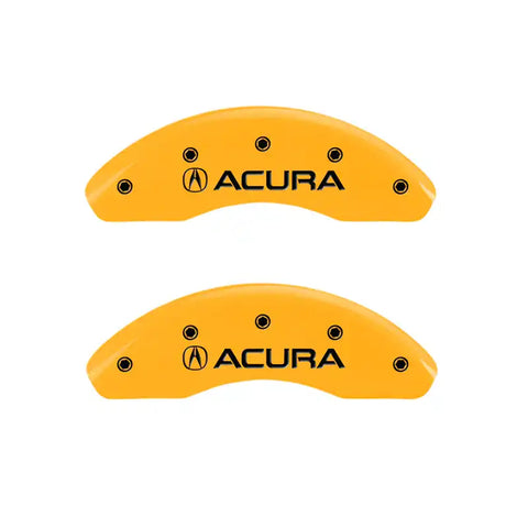 MGP 4 Caliper Covers Engraved Front Acura Engraved Rear ILX Yellow finish black ch