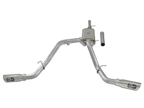 aFe 49-44071-P MACH Force-Xp 3in CB SS Dual Exhaust w/Polished Tips 09-16 GM Silverado/Sierra 4.3L/4.8L/5.3L