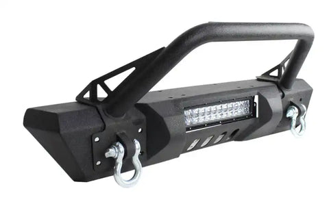 Fishbone Offroad FB22004 - Jeep JK Front Stubby Winch Bumper W/Tube Guard 07-18 Wranger Black Texured Powercoated