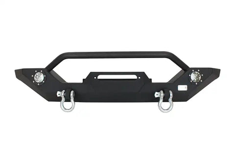 Fishbone Offroad FB22016 - Jeep TJ/YJ Front Bumper W/LED's 87-06 Wrangler Steel Black Textured Powercoat