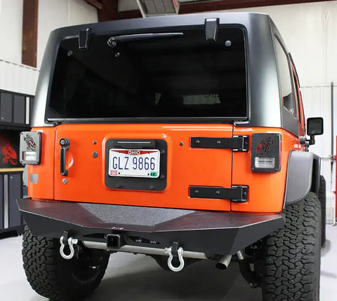 Fishbone Offroad FB22046 - Jeep JK Rear Bumper 07-18 Wrangler Rubicon and Unlimited Steel Black Textured Powdercoat Manowar Series