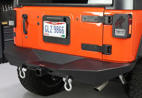 Fishbone Offroad FB22046 - Jeep JK Rear Bumper 07-18 Wrangler Rubicon and Unlimited Steel Black Textured Powdercoat Manowar Series