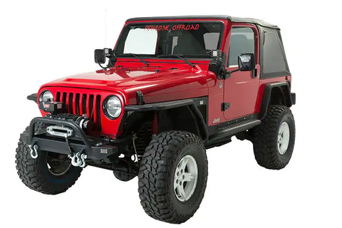 Fishbone Offroad FB22048 - Jeep TJ Front Bumper W/Winch Guard 97-06 Wrangler Rubicon and Unlimited Steel Black Textured Powdercoat Piranha Series