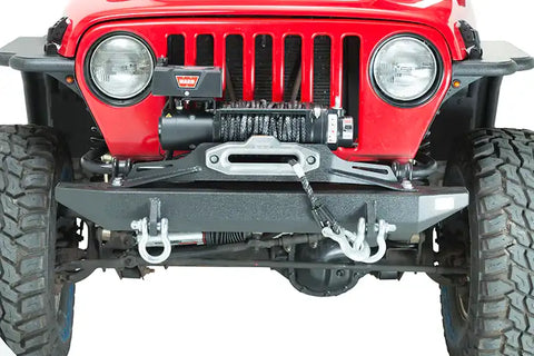 Fishbone Offroad FB22049 - Jeep TJ Front Bumper 97-06 Wrangler Rubicon and Unlimited Steel Black Textured Powdercoat Piranha Series