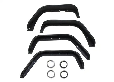 Fishbone Offroad FB23006 - Jeep JK Tube Fenders 07-18 Wrangler Front/Rear Set Of 4 Steel Black Textured Powdercoat