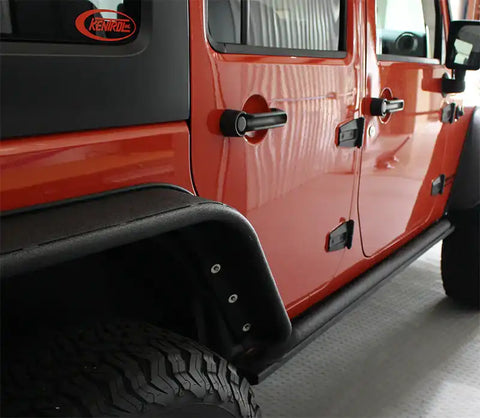 Fishbone Offroad FB23011 - Jeep JK Rock Slider 07-18 Wrangler 4 Door Rubicon Steel Black Textured Powdercoat