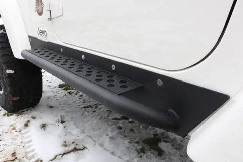 Fishbone Offroad FB23028 - Jeep TJ Rock Slider W/Tube Step 97-06 Wrangler Steel Black Textured Powdercoat