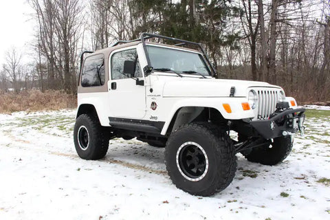 Fishbone Offroad FB23028 - Jeep TJ Rock Slider W/Tube Step 97-06 Wrangler Steel Black Textured Powdercoat