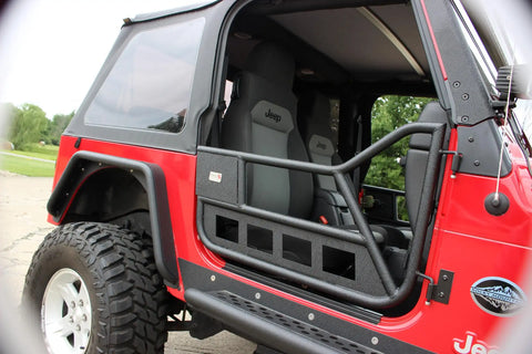 Fishbone Offroad FB24077 - Jeep TJ Front Tube Doors 97-06 Wrangler Black Textured Powdercoat Steel