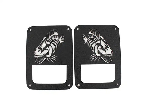 Fishbone Offroad FB31043 - Jeep JK Tail Light Covers 07-18 Wrangler Black Textured Powdercoat