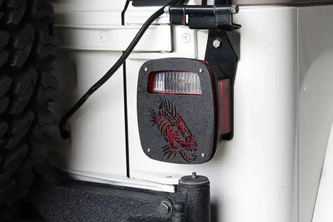 Fishbone Offroad FB31044 - Jeep Wrangler CJ YJ TJ Tail Light Covers Black Textured Powdercoat