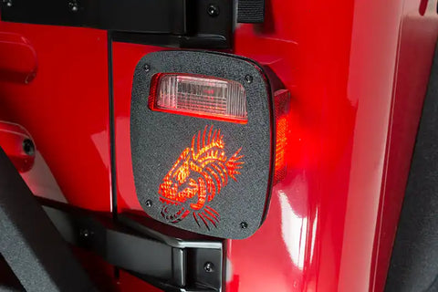 Fishbone Offroad FB31044 - Jeep Wrangler CJ YJ TJ Tail Light Covers Black Textured Powdercoat