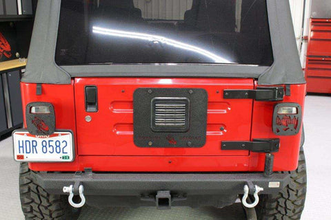 Fishbone Offroad FB31058 - Jeep TJ Tailgate Plate 97-06 Wrangler Black Textured Powercoat Aluminum BackSide Series