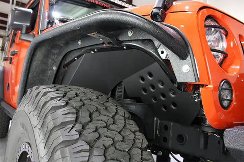 Fishbone Offroad FB33007 - Jeep JK Inner Fenders 07-18 Wrangler Front/Rear Set Of 4 Aluminum Black Powdercoat