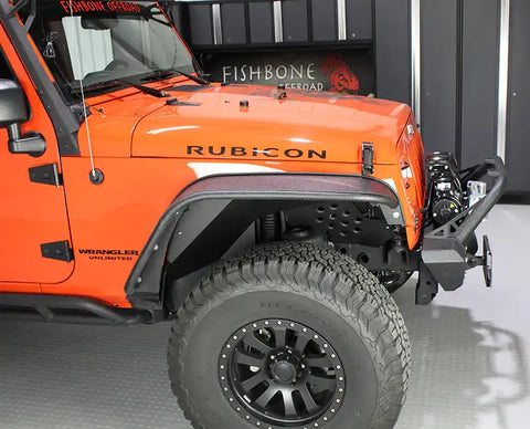 Fishbone Offroad FB33007 - Jeep JK Inner Fenders 07-18 Wrangler Front/Rear Set Of 4 Aluminum Black Powdercoat