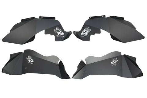 Fishbone Offroad FB33073 - Jeep JK Logo Aluminum Inner Fenders 07-18 Wrangler Black Powdercoat