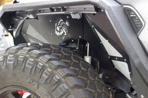 Fishbone Offroad FB33130F - Jeep JL Inner Fenders For 18-Current Wrangler JL, 2020-Current JT Gladiator Front Pair Aluminum Black Powdercoat