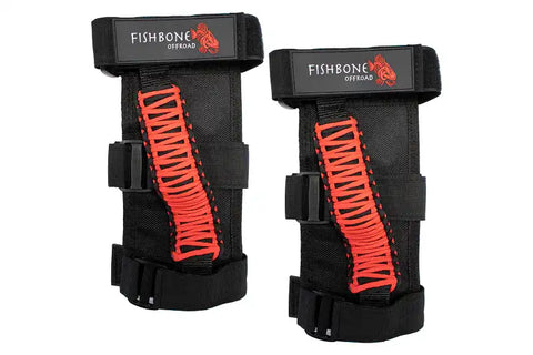 Fishbone Offroad FB55280 - Paracord Grab Handles w/Three Straps Red
