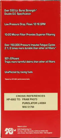 K&N HP-6002 Oil Filter