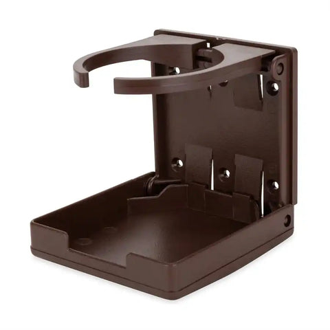 Camco 44043 Cup Holder Wall Mount With Self Adhesive Mount and Screw Mount Adjustable Size Brown