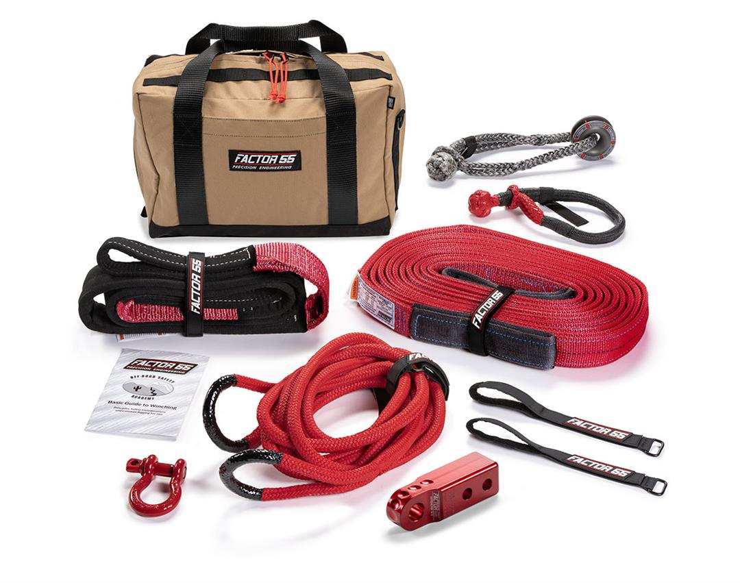 Factor 55 00494-01 Vehicle Recovery Kit Hemmingway Includes 1 Red Crosby Shackles 5
