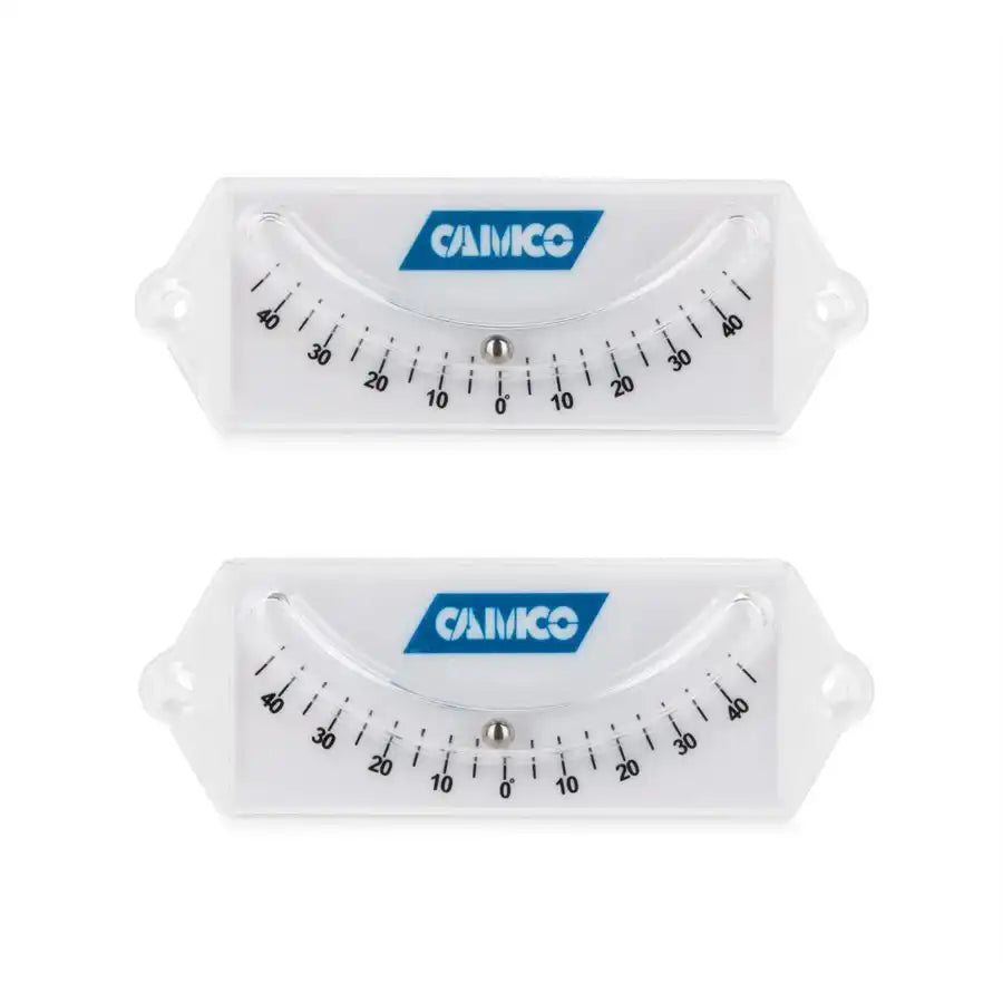 Camco 25553 RV Level Curve Ball Type Side-to-Side and Front- to-Rear Leveling Screw On Mount Set of 2