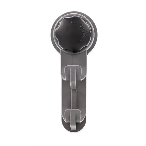 Camco 44028 Multi Purpose Hook Twist-Turn Mechanical Suction Cup Design Use To Hang Towels/ Clothes Gray Double Hook/ Black Knob