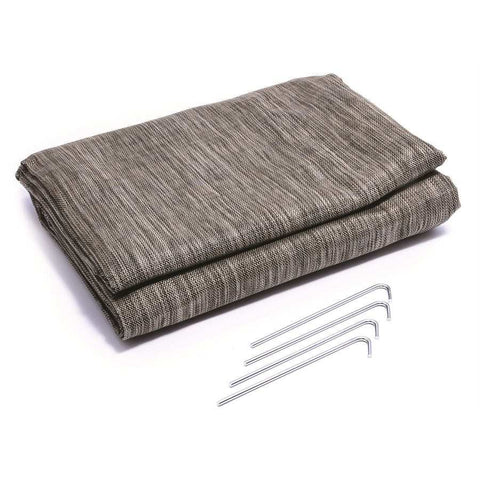 Camco 42812 Patio Mat 15 Foot x 7 Foot Gray Woven Poly-Vinyl Non-Reversible Fabric