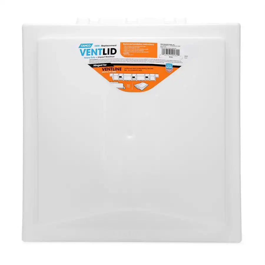 Camco 40182 Roof Vent Lid Roof Vent Lid Display Cardboard Box With 6 White Ventline 2008 And Newer Replacement Vent Lids For 14 Inch x 14 Inch Vents
