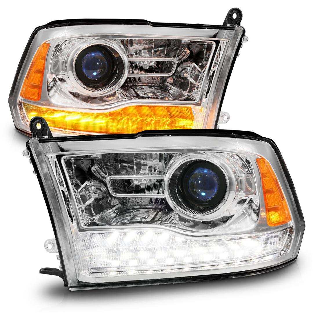 ANZO USA 111610 Headlight Assembly Halogen Bulb Projector Beam With Sequential Sig