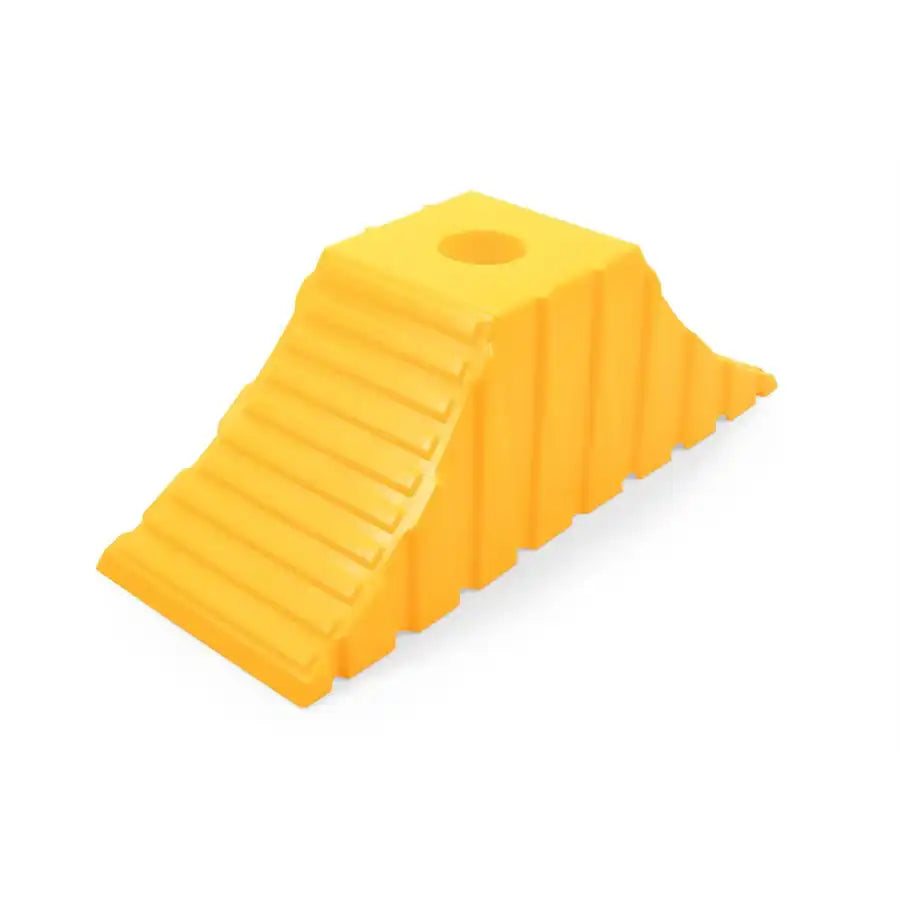 Camco 44435 Wheel Chock Tandem Wheel Chock Yellow Hard Plastic Single