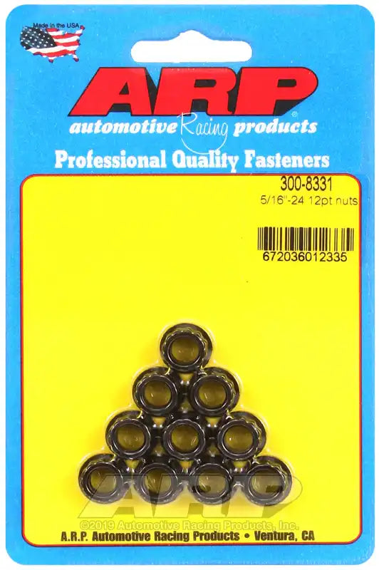 ARP Auto Racing 300-8331 Nut 12 Point 5/16 Inch - 24 Thread Size 3/8 Inch Socket S