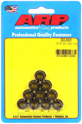 ARP Auto Racing 300-8331 Nut 12 Point 5/16 Inch - 24 Thread Size 3/8 Inch Socket S