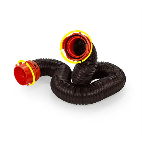 Camco 39765 Sewer Hose RhinoFLEX ™ 5 Foot Length Extension 23 Mils Polyolefin Reinforced With Steel Wire Black Hose