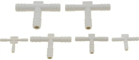 Dorman 47329 Vacuum Hose Connector Vacu-Tite ® T Shaped Connector 5/32 Inch Diameter and 3/16 Inch Diameter and 1/4 Inch Diameter and 5/16 Inch Diameter and 3/8 Inch Diameter and 1/8 Inch Diameter White Plastic Set of 12